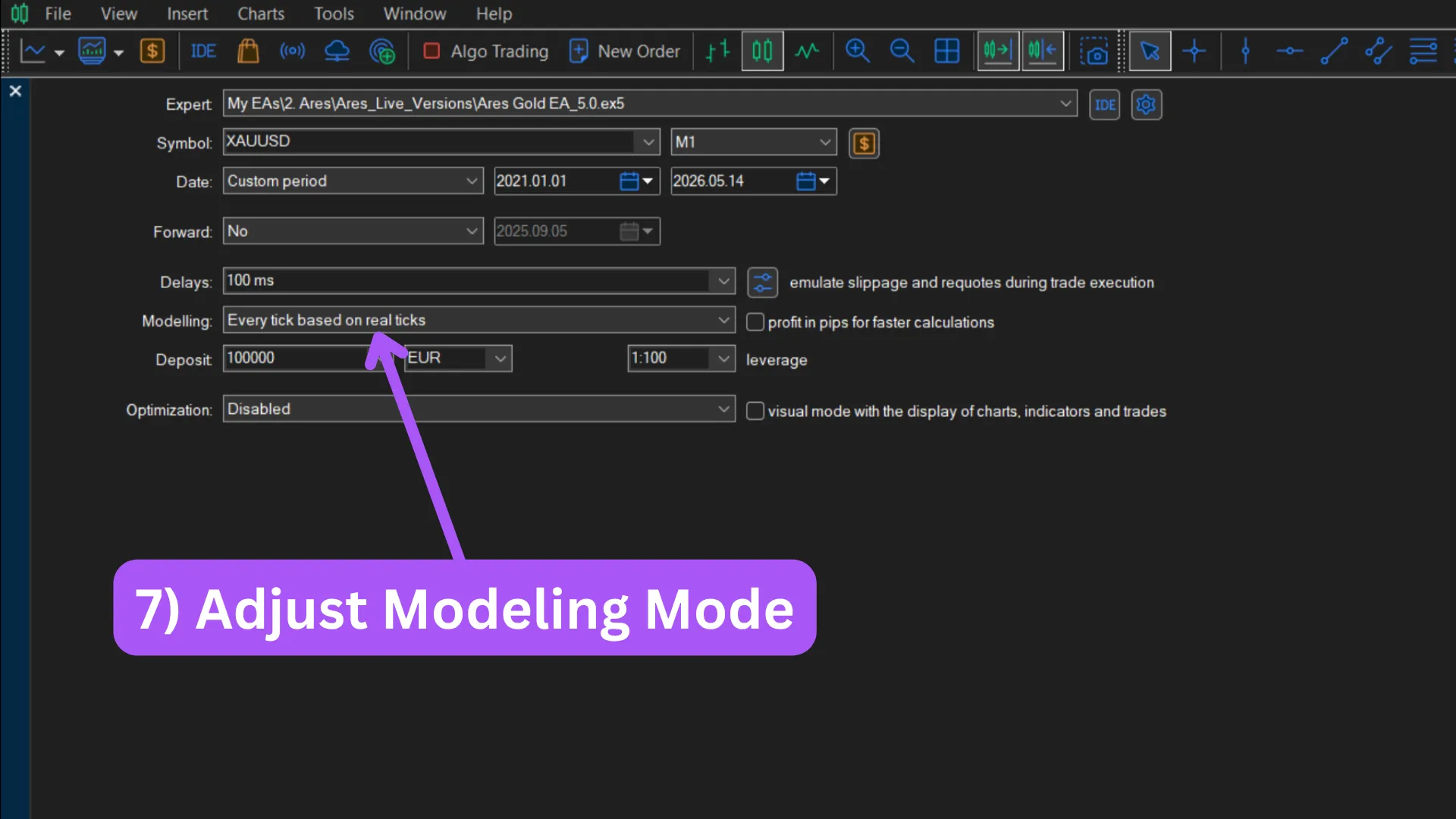 Configure the modeling mode